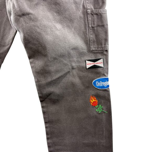 Civilregime Gray Heavyweight Canvas Carpenter Pant Men Size 28 Embroidered - Picture 3 of 10